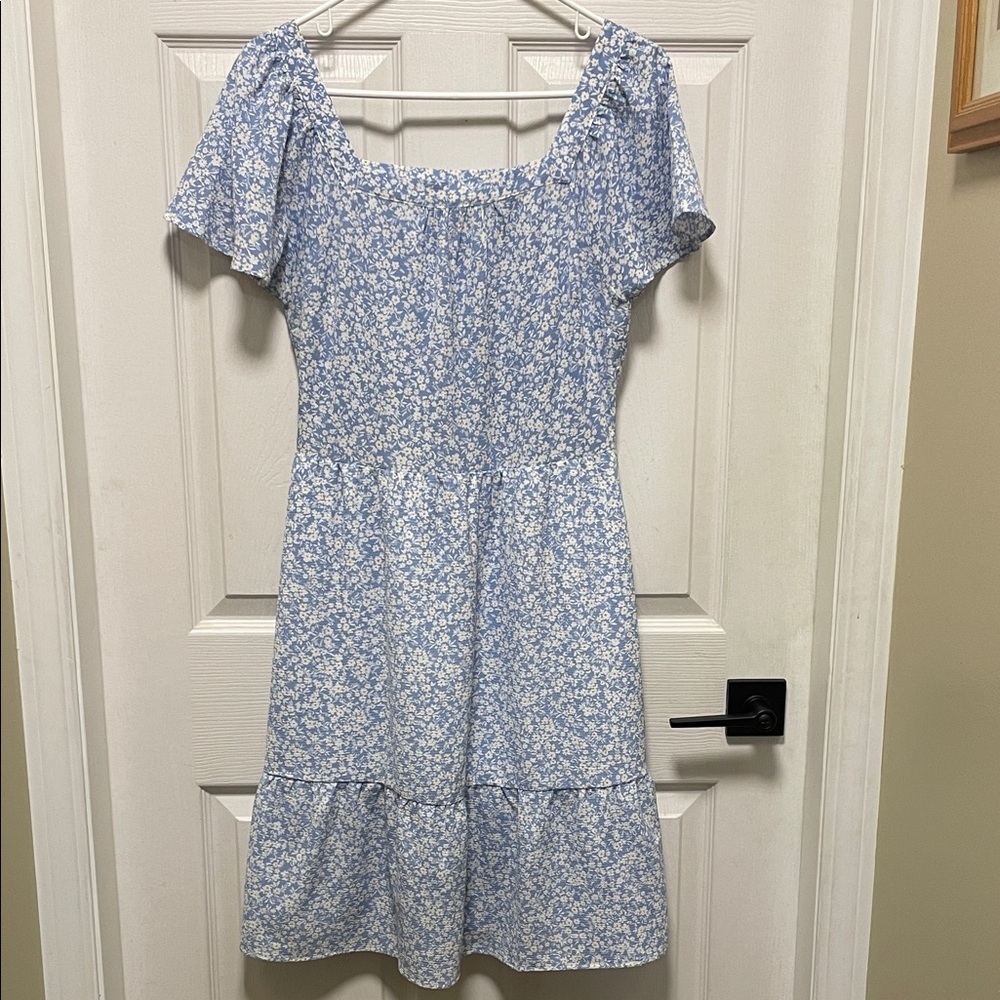 Monteau | LosAngeles |Light Blue |Floral | Cottagecore |Feminine | Dress |Size M